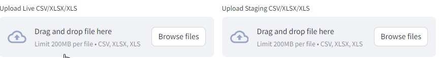 Simple uploader for uploading csv files ready for matching.